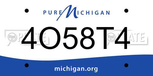 4O58T4 Michigan License Plate