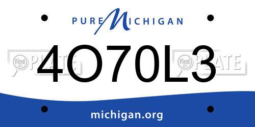 4O70L3 Michigan License Plate