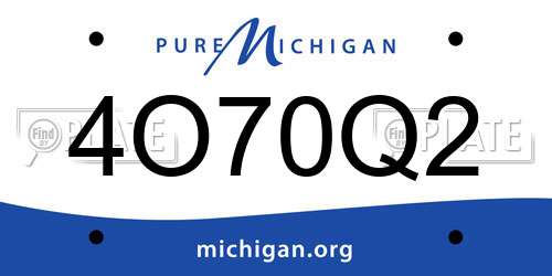 4O70Q2 Michigan License Plate