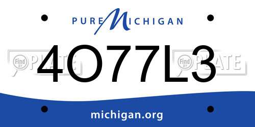 4O77L3 Michigan License Plate