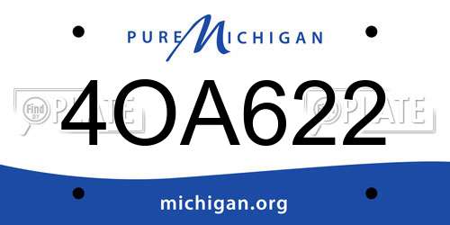 4OA622 Michigan License Plate