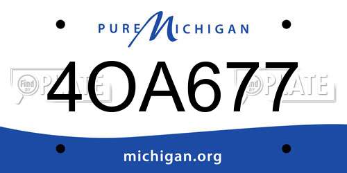 4OA677 Michigan License Plate
