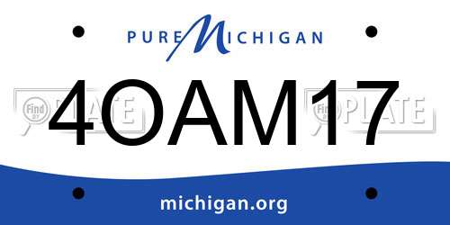 4OAM17 Michigan License Plate