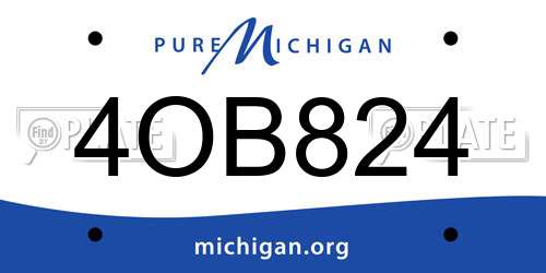 4OB824 Michigan License Plate