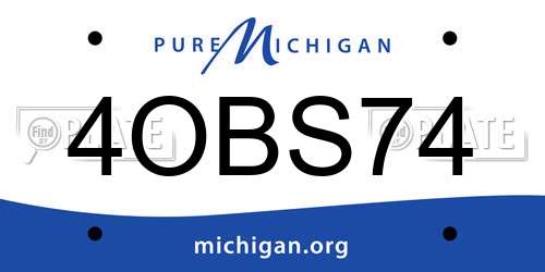 4OBS74 Michigan License Plate