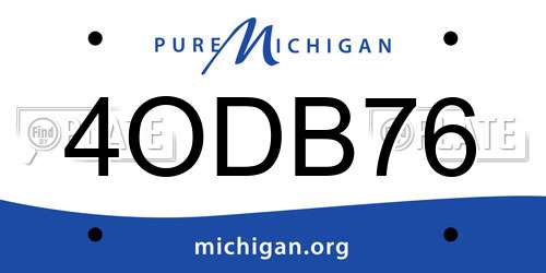 4ODB76 Michigan License Plate