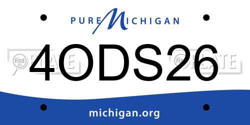 4ODS26 Michigan License Plate