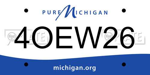 4OEW26 Michigan License Plate