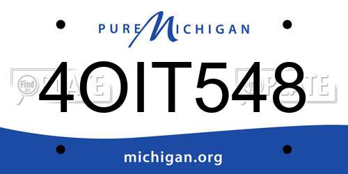 4OIT548 Michigan License Plate