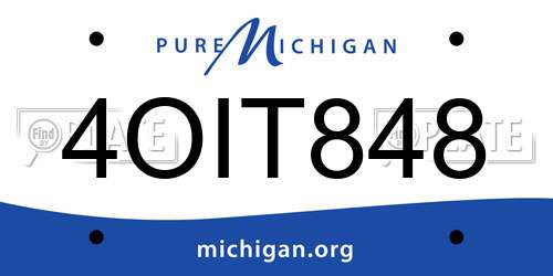 4OIT848 Michigan License Plate