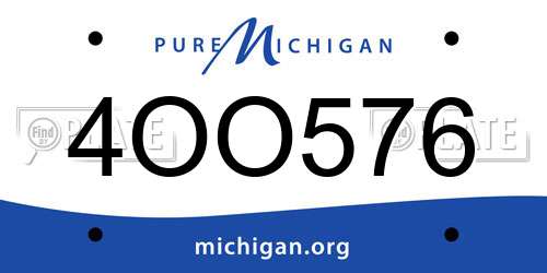 4OO576 Michigan License Plate