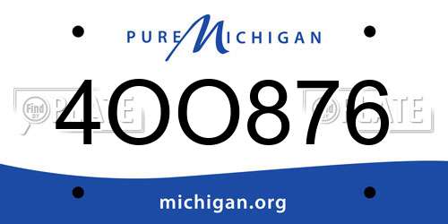 4OO876 Michigan License Plate