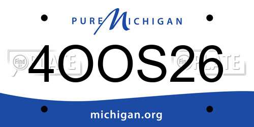 4OOS26 Michigan License Plate