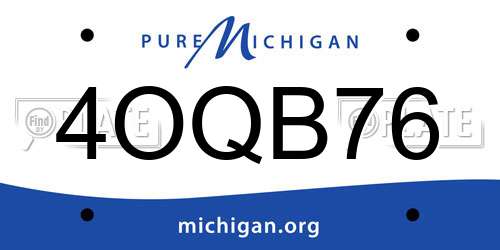 4OQB76 Michigan License Plate