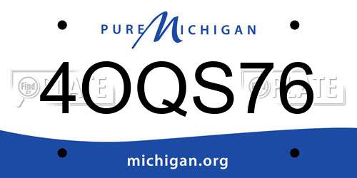 4OQS76 Michigan License Plate