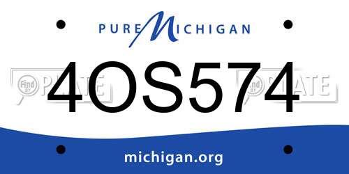 4OS574 Michigan License Plate