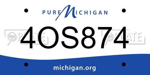 4OS874 Michigan License Plate