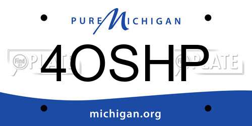 4OSHP Michigan License Plate