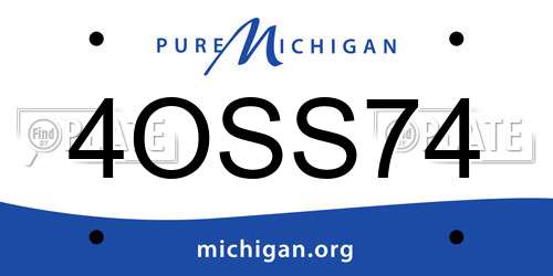 4OSS74 Michigan License Plate