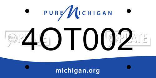 4OT002 Michigan License Plate