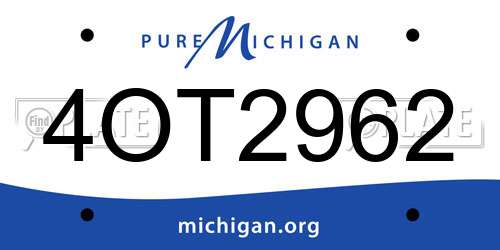 4OT2962 Michigan License Plate