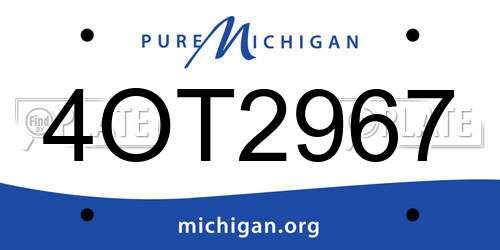 4OT2967 Michigan License Plate