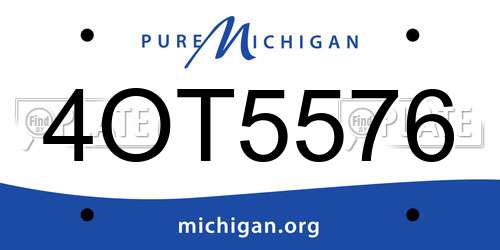 4OT5576 Michigan License Plate