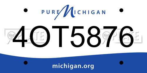 4OT5876 Michigan License Plate
