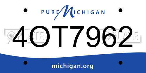 4OT7962 Michigan License Plate