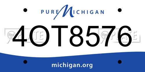 4OT8576 Michigan License Plate