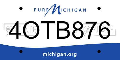 4OTB876 Michigan License Plate