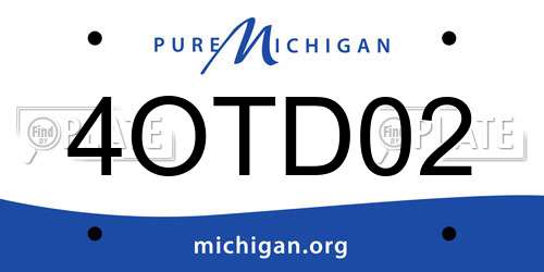 4OTD02 Michigan License Plate
