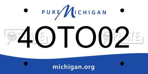4OTO02 Michigan License Plate
