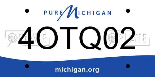4OTQ02 Michigan License Plate