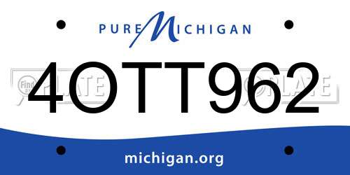 4OTT962 Michigan License Plate