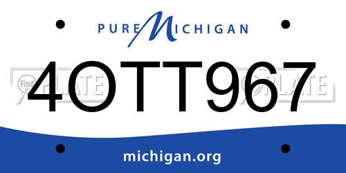 4OTT967 Michigan License Plate