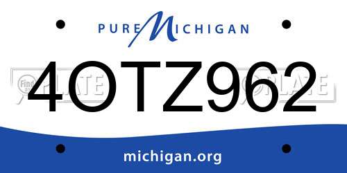 4OTZ962 Michigan License Plate