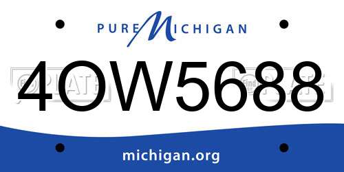 4OW5688 Michigan License Plate