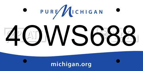 4OWS688 Michigan License Plate