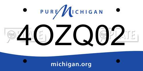 4OZQ02 Michigan License Plate