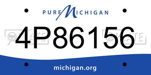 4P86156 Michigan License Plate