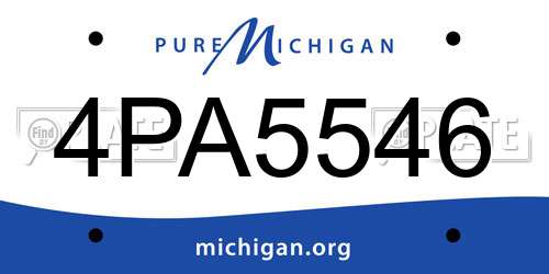 4PA5546 Michigan License Plate