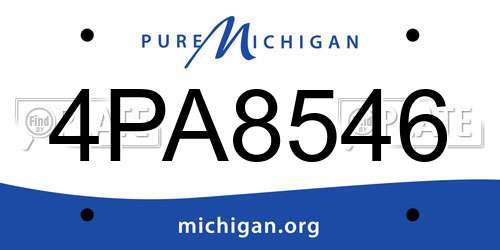 4PA8546 Michigan License Plate