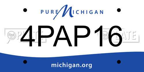 4PAP16 Michigan License Plate