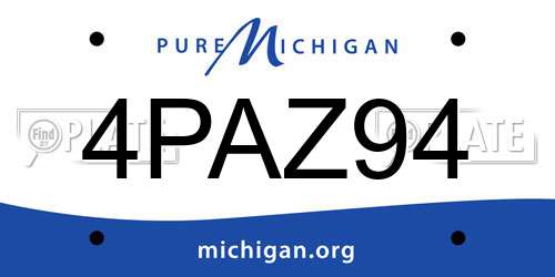 4PAZ94 Michigan License Plate