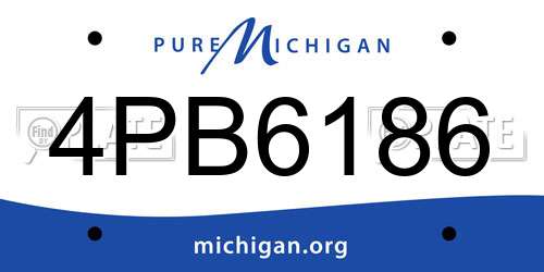 4PB6186 Michigan License Plate
