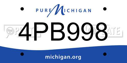 4PB998 Michigan License Plate