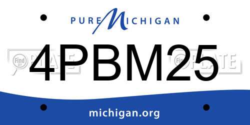 4PBM25 Michigan License Plate