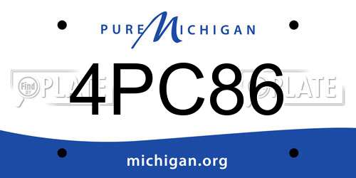 4PC86 Michigan License Plate