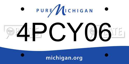 4PCY06 Michigan License Plate